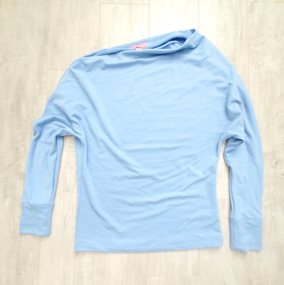 NWOT Lilly Pulitzer Sheera Off the Shoulder Blue Top (small) - Picture 2 of 8